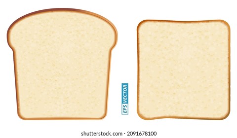 set of pack of sliced bread or toast bread realistic bread bakery sliced fresh wheat. eps vector
