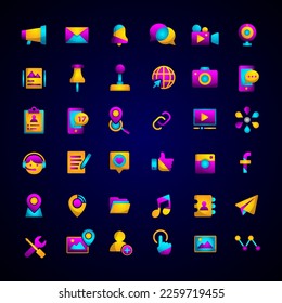 set pack Social media icon vector