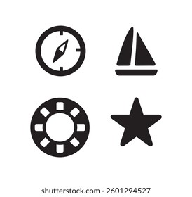Set pack travel icons silhouettes