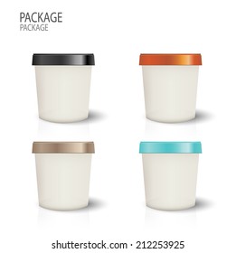 set Package cup ice cream design vector illustration