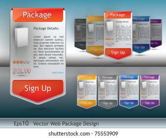 set of package design for website