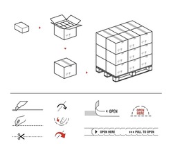 Set Of Package Icons. Vector Elements For Infographics. Set Of Sign For Detailed Guideline. Ready For Your Design. EPS10.