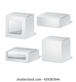 set of package isolated box on the white background. mock up, template. stock vector