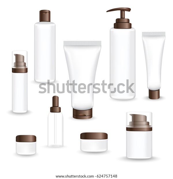 Set Packages Face Body Cosmetic Lotion Stock Vector (Royalty Free