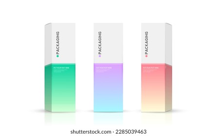 Set packaging design template for product. box packaging template on empty background. vector design.