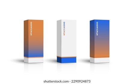 Set packaging design template for product. box packaging template on empty background. vector design.