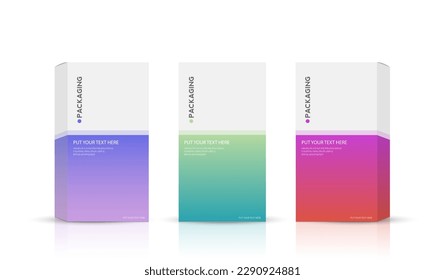 Set packaging design template for product. box packaging template on empty background. vector design.