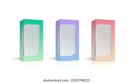 Set packaging design template for product. box packaging template on empty background. vector design.