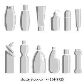 Set packaging for household chemicals. Isolated on white background. Vector illustration
