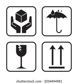 Set of packaging products design symbol.
