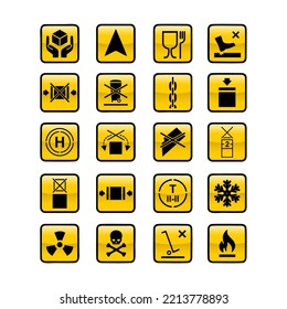 Set of packaging products design symbol