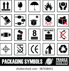 Set Of Packaging Symbols on flat style