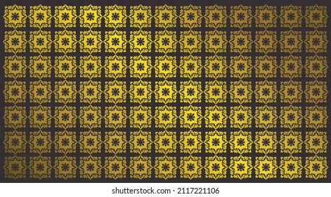 Set of packaging templates with design element ornament. made with golden luxury flower on ornament background