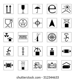 Set of packing icons, vector illustration