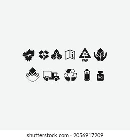 Set Of Packing Symbol.Packing icon symbols black vector image