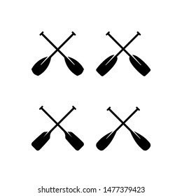 Set of paddle icon, logo. Cross paddle logo design