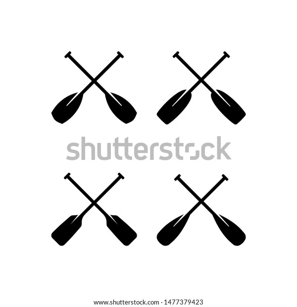 Set Paddle Icon Logo Cross Paddle Stock Vector (Royalty Free) 1477379423