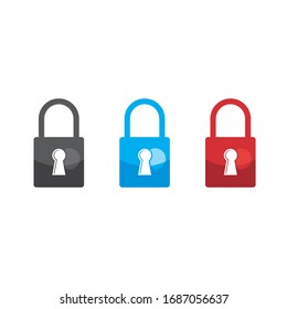 Set Of Padlock Design Vector, Secure Symbol