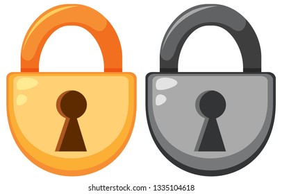 Set of padlock icon illustration