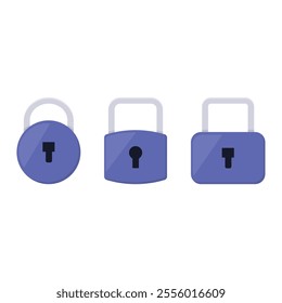 Set Of Padlock Icon Vector Design.