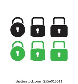 Set Of Padlock Icon Vector Design.