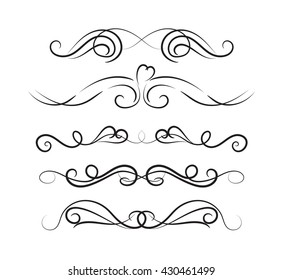 Set Page Decoration Line Drawing Design Stock Vector (Royalty Free ...