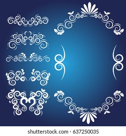 Set of page divider and design elements vector illustration.