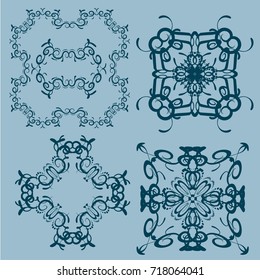 Set of page divider and design elements vector illustration.