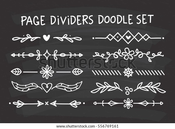 Set of page divider in\
doodle style