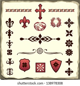 Set of page and text decorations, vector file, also available in jpg format