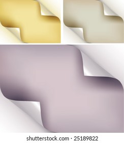 Set  of  pages with bended  corners