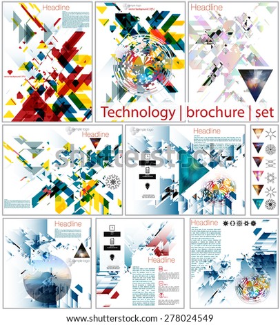 A set of pages with graphics for printing and web design. Design can be used for different themes: business, technology, sociology, industry.