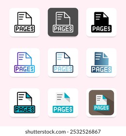 Set pages icons file format, with a consistent design and modern style.