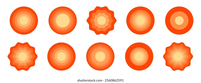 Set of pain concentration, headache, toothache icon, radial pain target icon set	