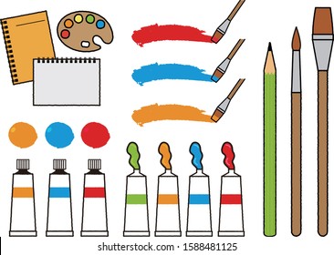 Set of paint arts tool.