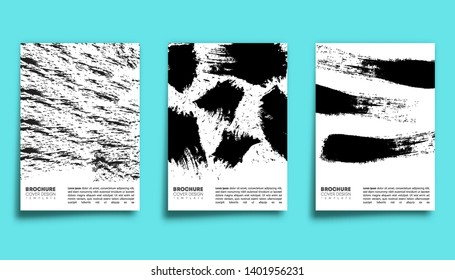 Set of paint brush design background for banner, flyer, poster, brochure cover or other printing products. Vector illustration.