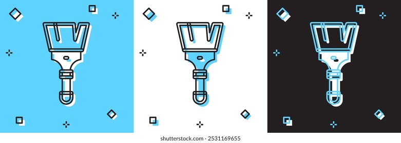 Set Paint brush icon isolated on blue and white, black background.  Vector