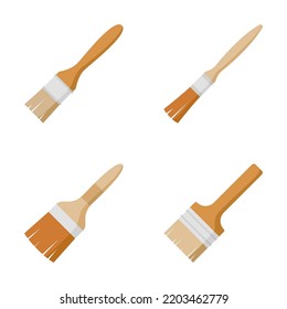 Conjunto de pincel de pintura aislado en fondo blanco