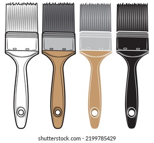 Set of Paint Brush on a white background. Repair tool. Resume illustration.