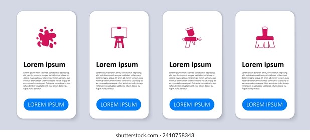 Set Paint brush, spray gun, Wood easel and . Business infographic template. Vector