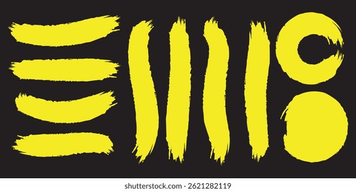 Set of paint brush stroke and abstract grunge banner for graphic background decoration. Watercolor splatter, ink splash and creative shape for social media. Vector frame art or texture element. EPS 10