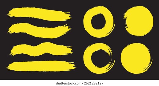 Conjunto de pincelada de pincelada y Anuncio abstracto grunge para decoración de fondo gráfico. Salpicaduras de acuarela, salpicaduras de tinta y forma creativa para las redes sociales. Arte de marco de Vector o elemento de textura. EPS 10