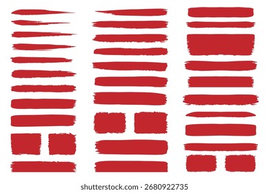 Set of paint brush stroke and abstract grunge banner for graphic background decoration. Watercolor splatter, ink splash and creative shape for social media. Vector frame art or texture element. eps 10