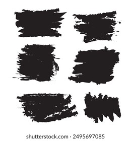 Set of paint brush stroke, ink splatter and artistic design elements, Dirty watercolor texture, box, frame, grunge background, trendy black paint, ink brush stroke