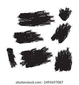 Set of paint brush stroke, ink splatter and artistic design elements, Dirty watercolor texture, box, frame, grunge background, trendy black paint, ink brush stroke
