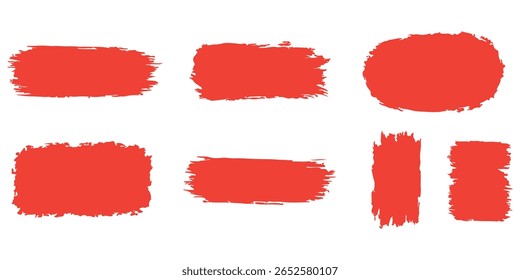 Conjunto de traçado de pincel de tinta, borrifador de tinta e elementos de design artístico. A tinta salta. Esfregaços e manchas ásperas. Alta qualidade rastreada manualmente. Gotas manchas isoladas. Conjunto de elementos isolados do vetor.