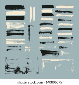 set of paint brush strokes