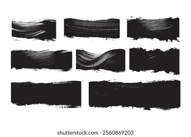 Set of paint brush strokes