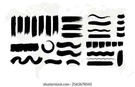 A set of paint brush strokes.