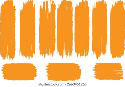 Set of paint Brush strokes, black ink lines, vector abstract set with paint brush grunge texture on white background. Paintbrush strokes and ink smear stains